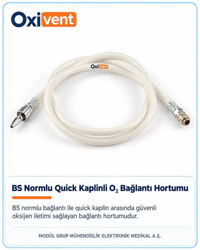 BS Normlu Quick Kaplinli O2 Bağlantı Hortumu
