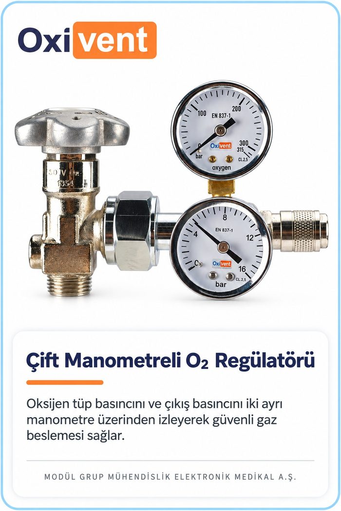 Çift Manometreli O2 Regülatörü