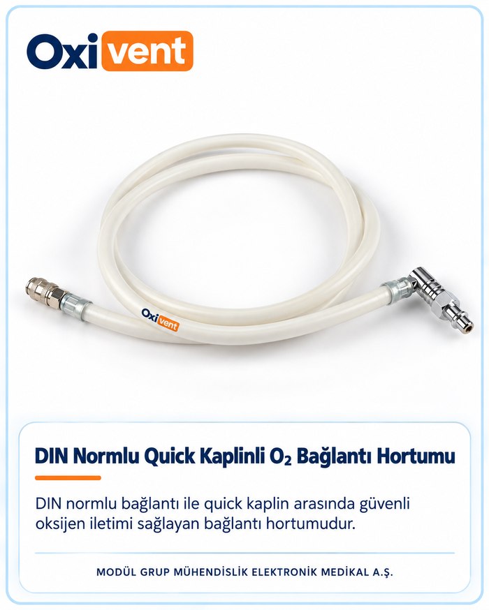 DIN Normlu Quick Kaplinli O2 Bağlantı Hortumu