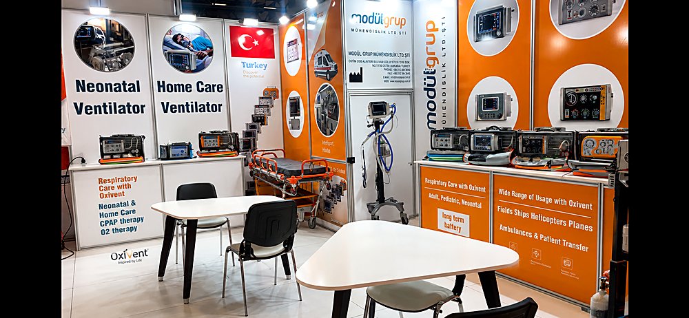 Fuar standımızda yenidoğan ve evde bakım ventilatörü uygulamalarımız.